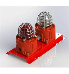 Ex-LED Plate P2-2W GNExB2 LD2 230vAC R+G LED 1-2Hz GRP/316 IP66 Ex-db-IIC-Gb-T6